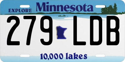MN license plate 279LDB