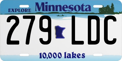 MN license plate 279LDC