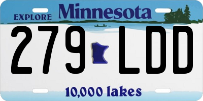 MN license plate 279LDD