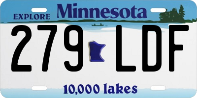 MN license plate 279LDF