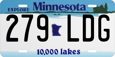 MN license plate 279LDG