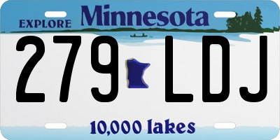 MN license plate 279LDJ