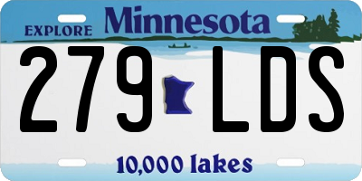 MN license plate 279LDS