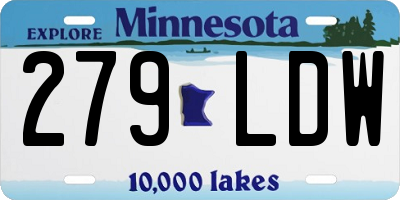 MN license plate 279LDW