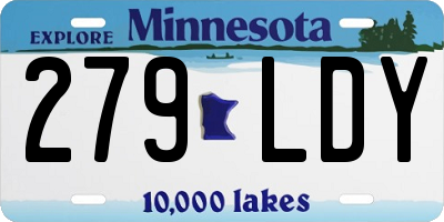 MN license plate 279LDY