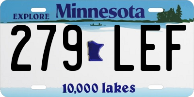 MN license plate 279LEF