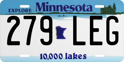 MN license plate 279LEG