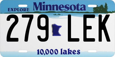MN license plate 279LEK