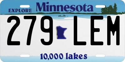 MN license plate 279LEM