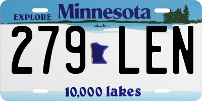 MN license plate 279LEN