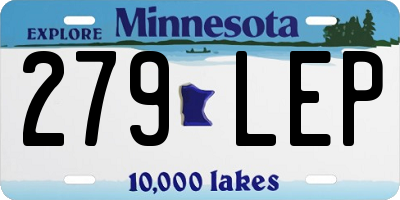 MN license plate 279LEP