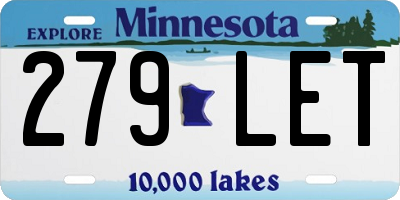 MN license plate 279LET