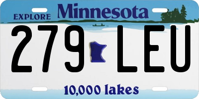 MN license plate 279LEU
