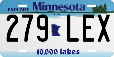 MN license plate 279LEX