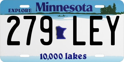 MN license plate 279LEY