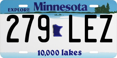 MN license plate 279LEZ