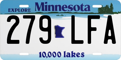 MN license plate 279LFA