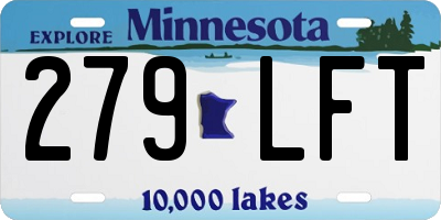 MN license plate 279LFT