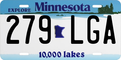 MN license plate 279LGA