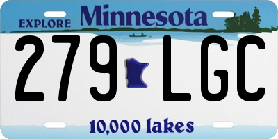 MN license plate 279LGC