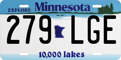 MN license plate 279LGE