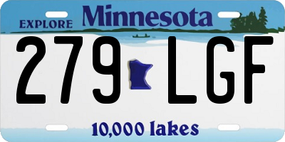 MN license plate 279LGF