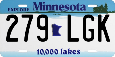 MN license plate 279LGK