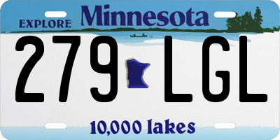 MN license plate 279LGL