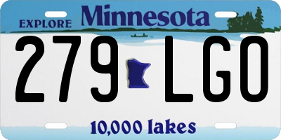 MN license plate 279LGO