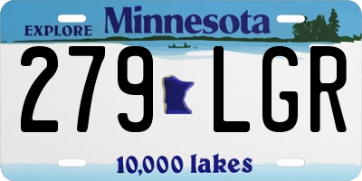 MN license plate 279LGR