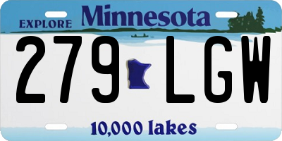 MN license plate 279LGW