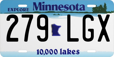MN license plate 279LGX