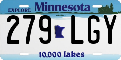 MN license plate 279LGY