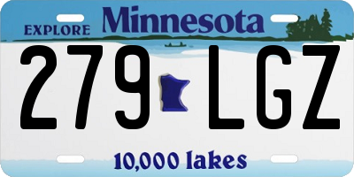 MN license plate 279LGZ