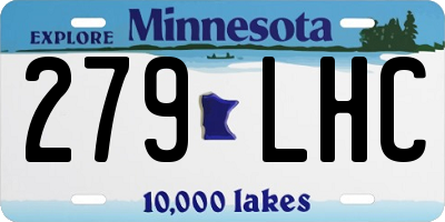 MN license plate 279LHC