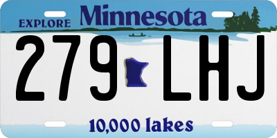 MN license plate 279LHJ