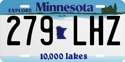 MN license plate 279LHZ