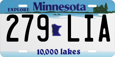 MN license plate 279LIA