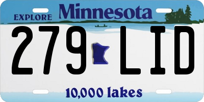 MN license plate 279LID