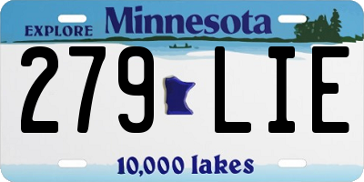 MN license plate 279LIE