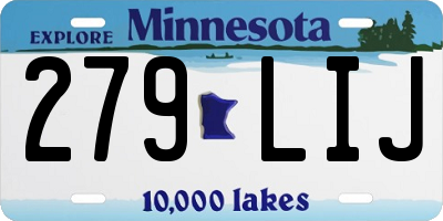 MN license plate 279LIJ