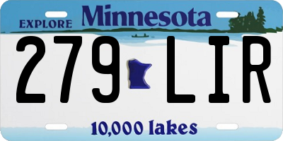 MN license plate 279LIR