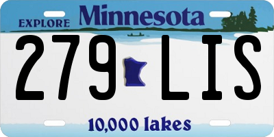 MN license plate 279LIS