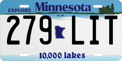 MN license plate 279LIT