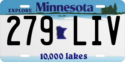 MN license plate 279LIV
