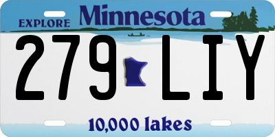 MN license plate 279LIY