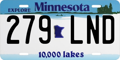 MN license plate 279LND