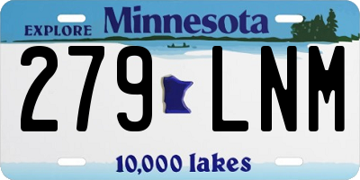 MN license plate 279LNM