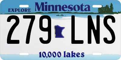 MN license plate 279LNS