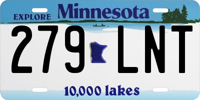 MN license plate 279LNT